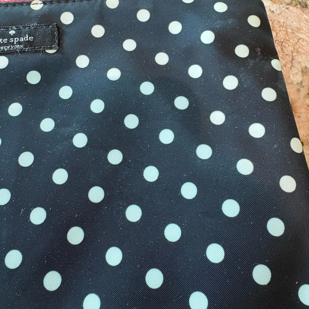 Kate Spade Black and White Polka Dot Cosmetic Bag